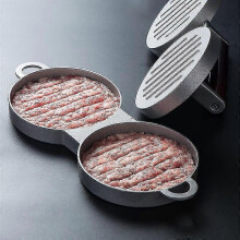 (As show, One size) Burger Meat Mold Round Hamburger Press Aluminum Alloy Hamburger Meat Beef Grill Mould Burger Press Patty Maker Mold Kitchen