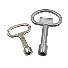 (As show, One size) Meter Box Key Metal Triangular Key Gas Box Key Triangle, Triangular Socket Spanner Key For Gas Water Electric Meter Box Cabinet(2pcs, Silver)