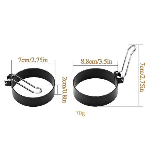 (Orange, One size) Egg Ring, Stainless Steel Egg Ring Molds With Anti-scald Handle