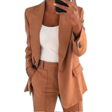 (Dark Blue, XL) Womens 2pce Light Suit Blazer+trousers -aa