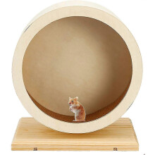 (As show, One size) Hamster Running Wheel Silent Wooden Hamster Exercise Wheel Silent Hamster Wheel for Hamster Guinea Pig Hedgehog Chinchilla and Small Pets S
