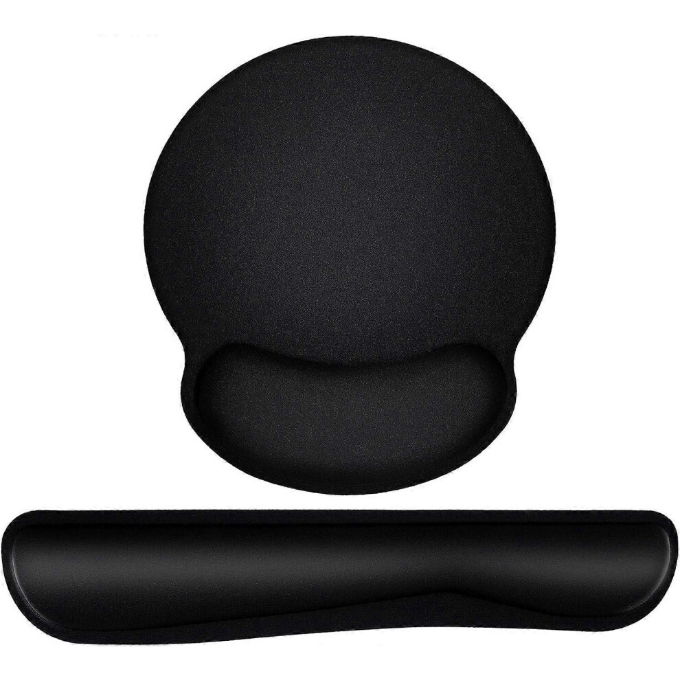 (As Show, One Size) Ergonomic Mouse Pad With Wrist Guard Gel Mouse Pad With Wrist Support, Black 4631153682728