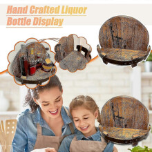(As show, One size) Hand Crafted Liquor Bottle Display Wall Mounted Wine Racks Hanging Home Room Living Room Kitchen Decor Display Rack