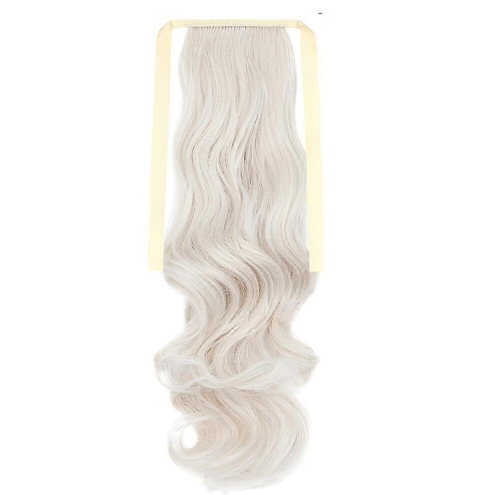 Unisex (As Show, One Size) Invisible Wire Hair Extensions Dirty Blonde Long Wavy Curly Synthetic Hairpieces Highlight Headband Adjustable
