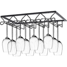 (As show, One size) Wine Glass Rack - Durable Metal Holder with 4 Slots for Bar Kitchen