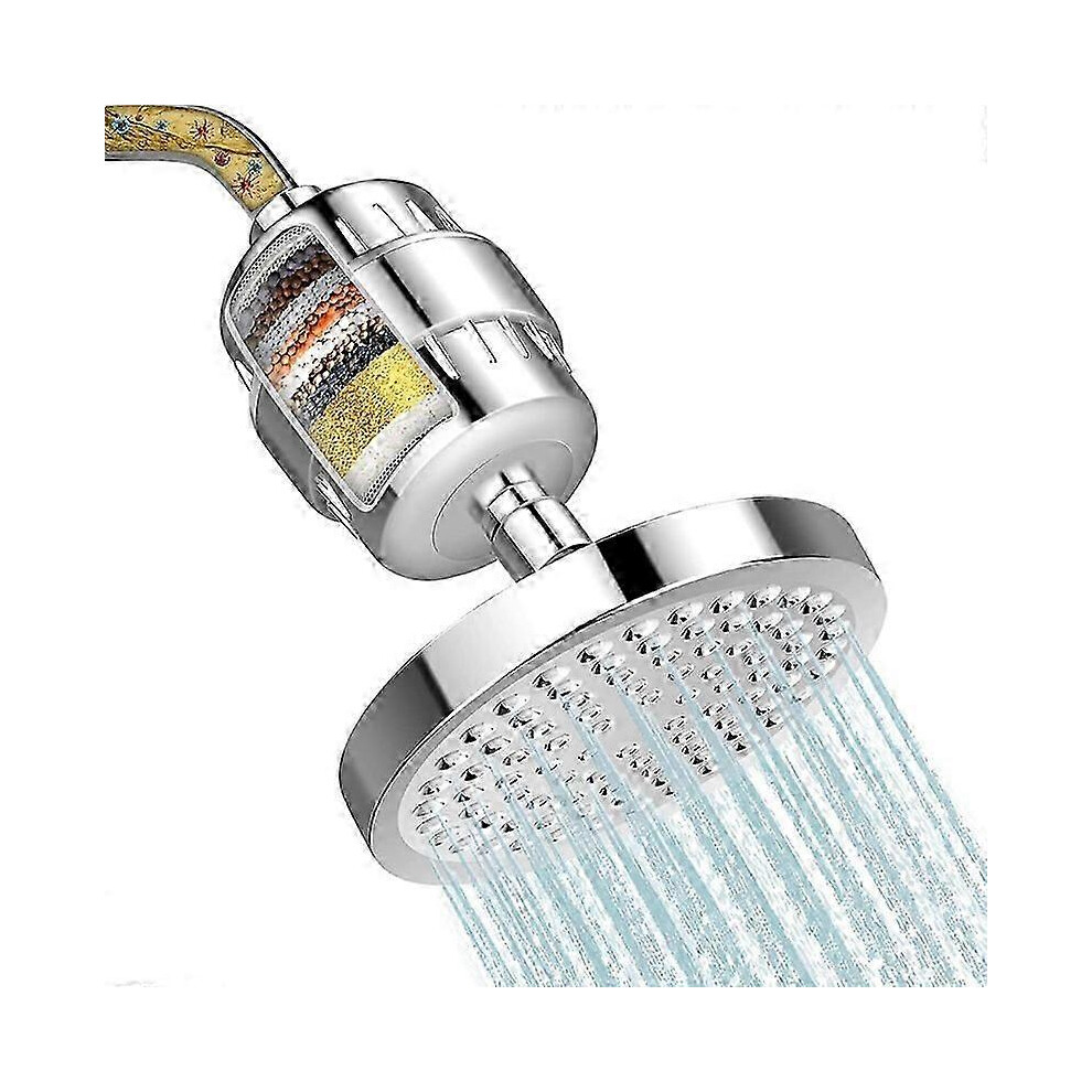 (As show, One size) Shower Head with filter Filter Fixed Shower Head with Filter 6 Inch Rainfall Filter Shower Head for Dry Skin and Hair,Hands free C-image-OPC-PHM22KM-NEW