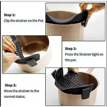(As show, One size) Silicone Pot Strainer And Pasta Strainer, Adjustable Silicone Clip-on Strainer For Pots And Bowls, Kitchen Strainer Funnel For Food And Fruits And Veg