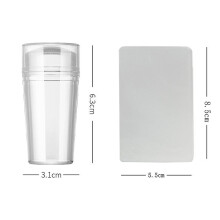 (As show, One size) Nail Art Stamper, Silicone Clear Nail Stamping Jelly With Scraper, Transparent Visible Body