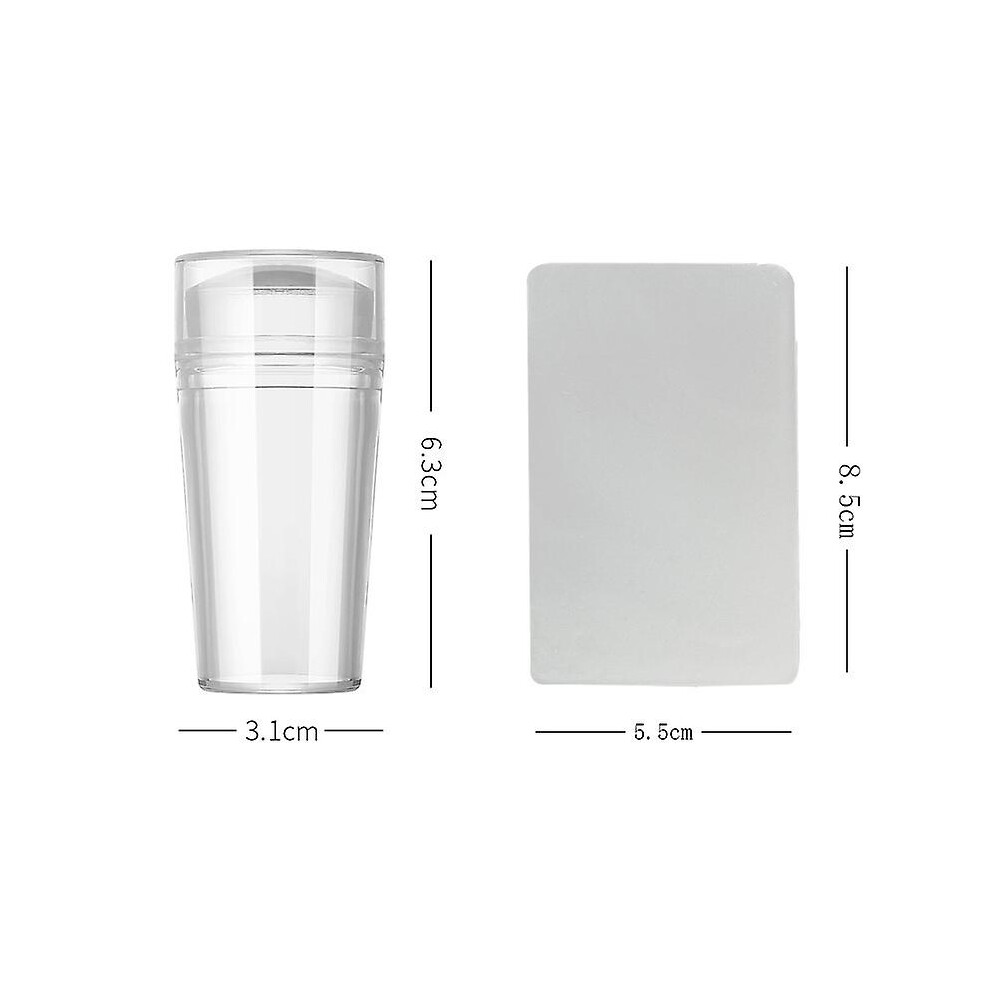 (As show, One size) Nail Art Stamper, Silicone Clear Nail Stamping Jelly With Scraper, Transparent Visible Body