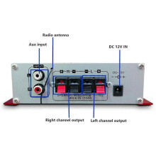 (As show, One size) 400w Bluetooth Car Amplifier Fm Usb Sd W/remote 2 Channel Hifi Audio Stereo Amp