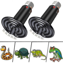(As show, One size) Heat Lamps 2pcs Reptile Lamp Tortoise Lamp Heater E27 Animals Infrared Bulb Ceramic Heater(100w)