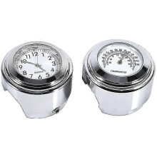 (As show, One size) Motorcycle Handlebar Watch, 7/8 "waterproof Motorcycle Handlebar Mount Digital Clock And Temp Thermometer White