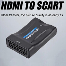 (As show, One size) Mini Hdmi To Scart Converter 1080p Hd Video Audio Adapter For Tv Dvd Accessories