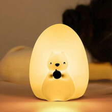 Squirrel Night Light for Kids, Bedside Lamp, Cute Silicone Baby Night Light with Touch Control, Led Animal Nusery Lamp