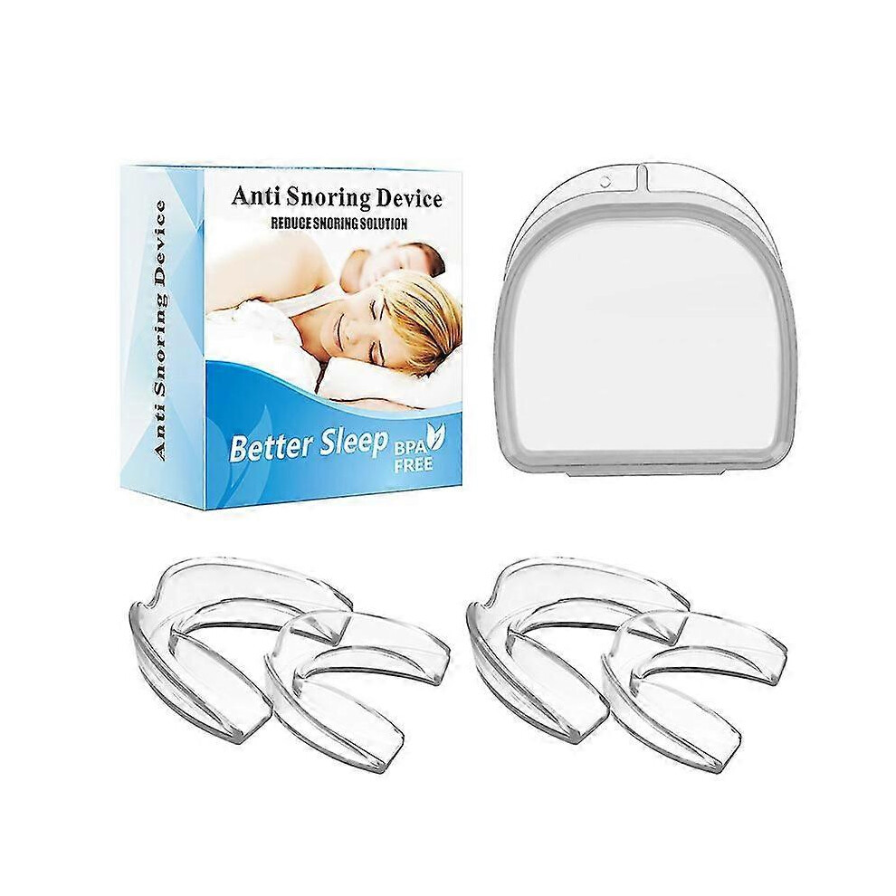 Kikidex (4 Braces, One Size) Anti Snore Devices Snore Stopper Mouthpiece Anti Snore Braces Anti Snoring Solution Sleep Aid Custom Night