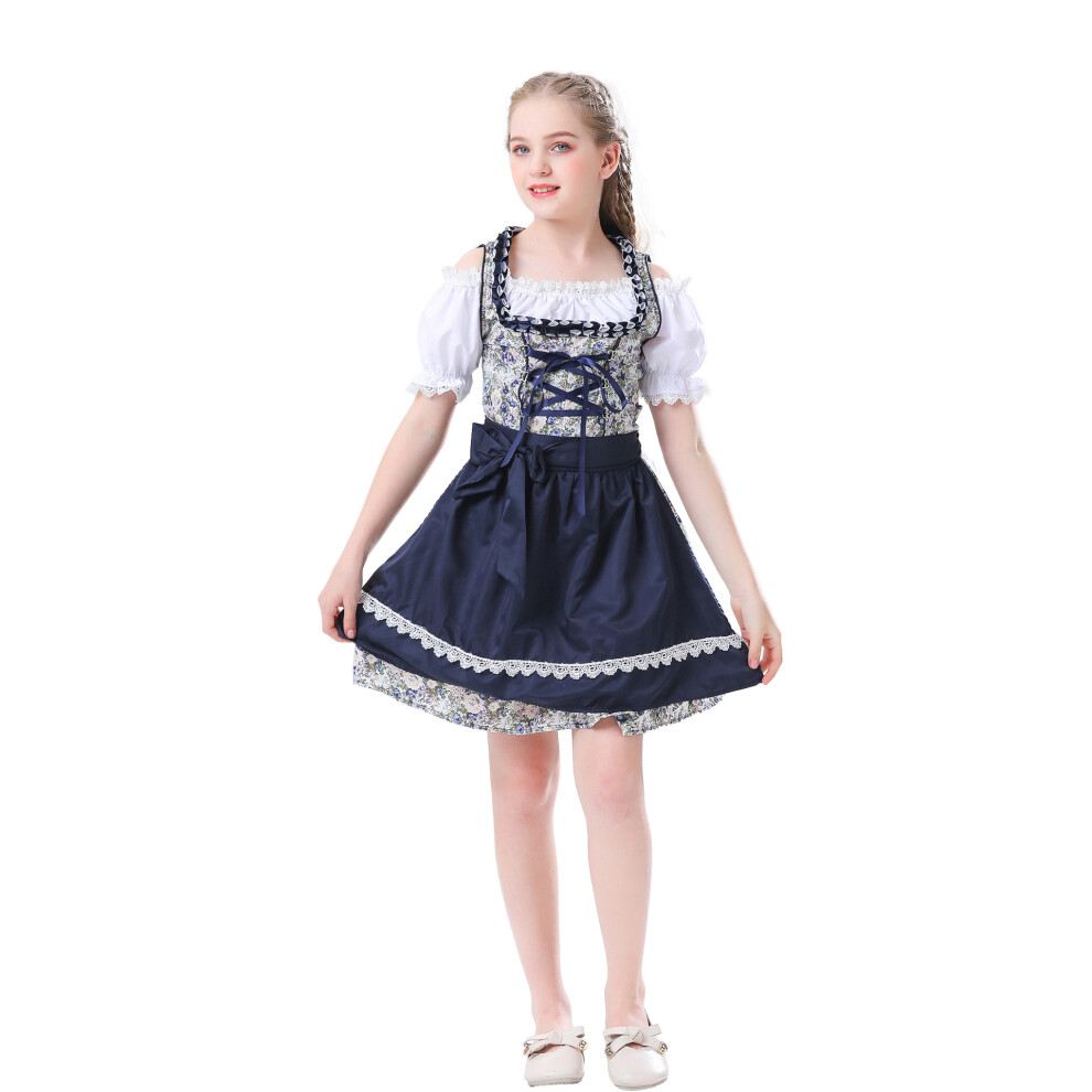 (120-130cm) Bavarian Girl's Dirndl Dress - Authentic German Oktoberfest Costume
