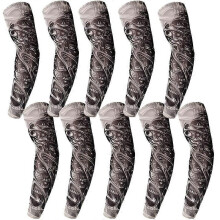 10x Summer Outdoor Cycling Sunscreen 3D Print Tattoo Sleeve Man UV Protection Women's Arm Sleeves
