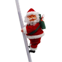 (Climbing pearl style) Electric Santa Claus Climbing Rope Ladder With Music Cute Toy For Christmas Tree Home Decoration 2024 New Year Gifts Ornaments