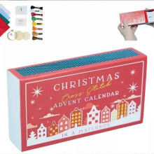 (red) Christmas Cross Stitch Advent Calendar, Christmas Calendar Embroidery Kit 2024