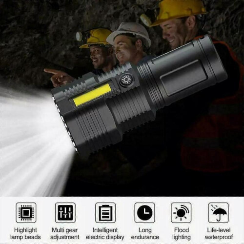 Flashlight Strong Light Rechargeable Zoom Giant Bright Forces Special Home 1