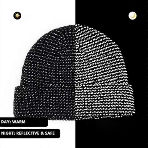 (grey) Reflective Beanie for Women Men, Flex Reflective Beanie hat 2