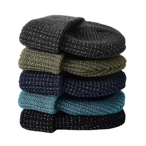 (black) Reflective Beanie for Women Men, Flex Reflective Beanie hat