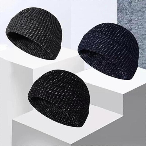 (black) Reflective Beanie for Women Men, Flex Reflective Beanie hat 1