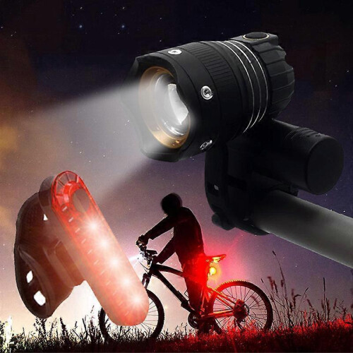 30000LM Rechargeable LED MTB Bicycle Light Racing Bike Front Headlight Set 1