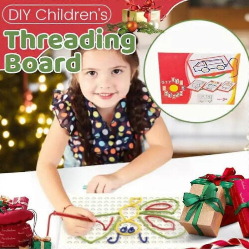 (box-packed) DIY Children String Braided Drawing Board,String Art Kit for Kids Colored Ropes 2