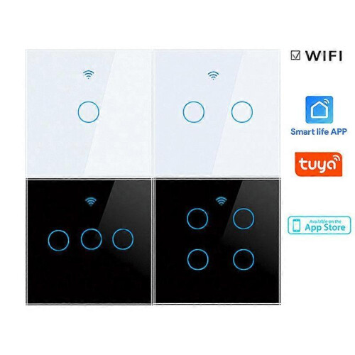 2/3/4 Gang Smart Light Switch Tuya Touch App Control NO Neutral Wire Required 1