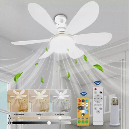 Modern Led Ceiling Fan with Light Dimmable E27 Bedroom Living Room Fan Lamp 1