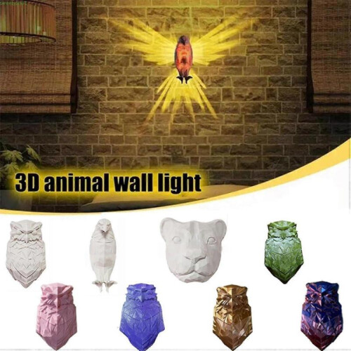(Resin owl lamp) Animal Wall Light, Bald Eagle Wall Light, 3D Animal Led Wall Light Bald Eagle 2