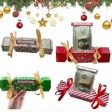 (white) Christmas Surprise Money Pull Pouch, Christmas Money Holders for Cash Box Gift