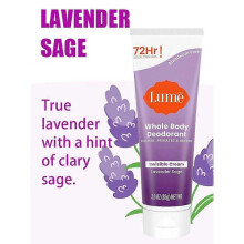 Lume Whole Body Deodorant Cream Clean Tangerine Skin Safe 72Hr Odor Control