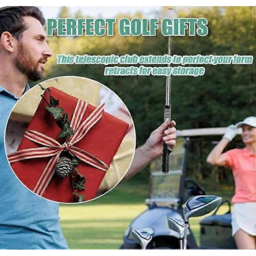 (Black) Gloryboom Golf Telescopic Club,Retractable Golf Swing Training Aid 2