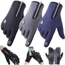 (L, blue) Dodorado Gloves,Premium Thermo Gloves,Winter Warm Waterproof Touch Screen Gloves