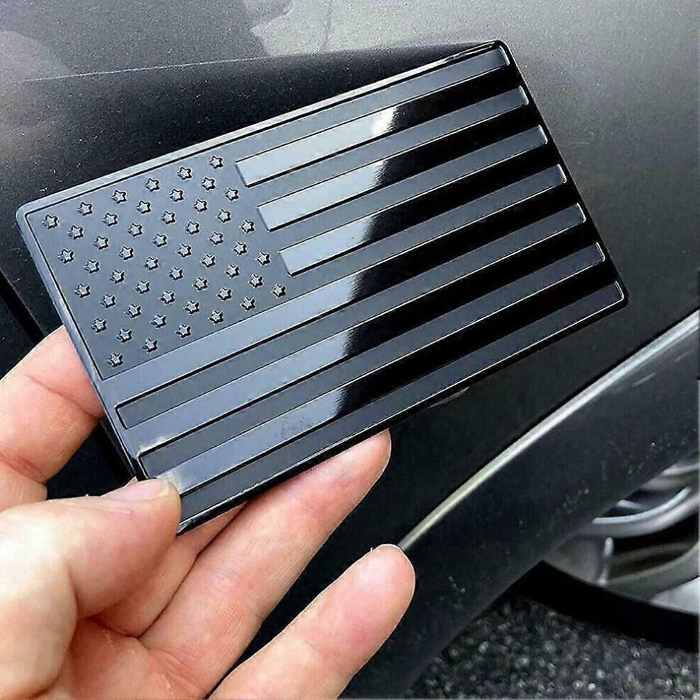 Metalen aluminium autostickers 2 stuks zwarte metalen VS Amerikaanse sticker accessoires embleem autovlag