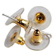 (Golden)60/50 Piece Earring Backs Stoppers Ear Post Nuts Accessories Jewelry Findings