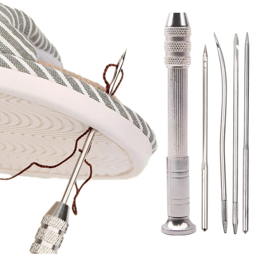 Leather Sewing Awl Set Replaceable Multifunctional Shoes Repair Tool Kit Punch Stitching Needles DIY