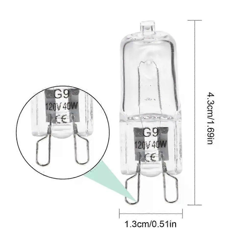 (110-130V) 40W G9 ovenlamp, hittebestendige 110V/220V halogeenlamp voor koelkasten