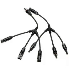 1 pair 3 branch Y type solar cable connector for photovoltaic Panel Adaptor Cable connector four way
