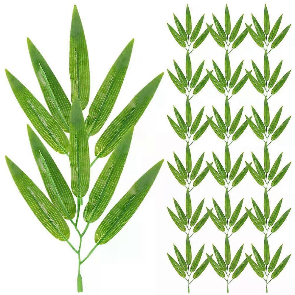 (Groen) 30 stuks vijfbladige kleine bamboebladeren, decoratieve wilgentakken, kunstplanten, kunstmatige
