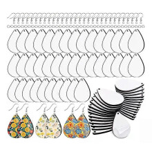 120 Pcs Sublimation Earring Blanks with Earring Hooks and Jump Rings MDF Teardrop Earrings Blanks for
