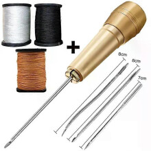 1Set Leather Sewing Kit DIY Copper Awl For Shoe Repair Nylon Thread For Shoe Repair Straight Hook Multi