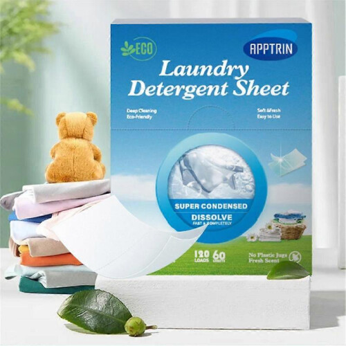(120sheets) Laundry Sheets Eco Detergent Clothes Fabric Washing Machine Bio Non Bio 1