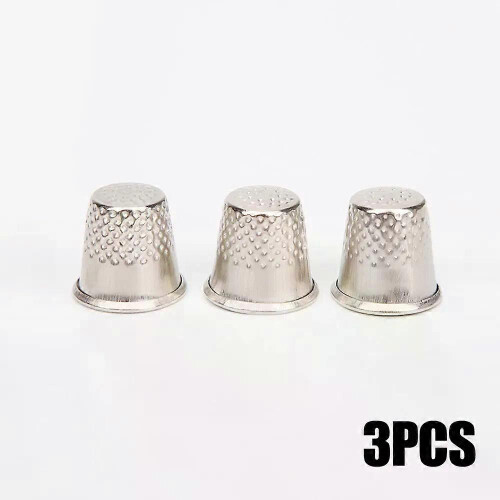 3Pcs Thimble Metal Sewing Thimbles Hand-working Tailor Pin Cushion Finger Protector Tool Needle Craft