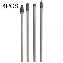 4 stuks hardmetalen roterende bramen aluminium cilinderkoppoort 6 mm ronde schacht roterende vijl metaalsnijden