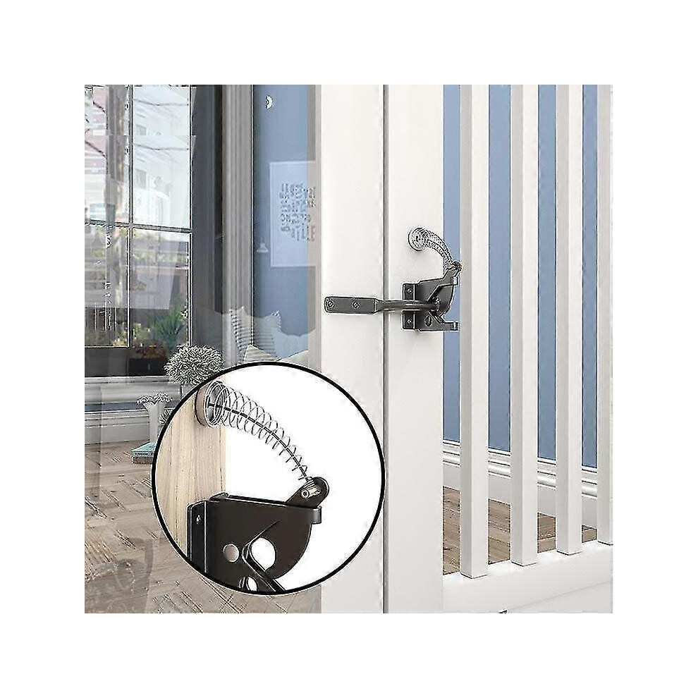 (As Show, One Size) Gate Lock Automatic Lock Metal Latch Lock-Gravity Garden Lock Garden Fence Fixing Screws 6902676318202