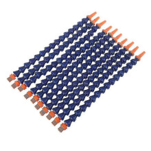 (As show, One size) 10 Pcs Round Nozzle 1/4pt Flexible Oil Coolant Pipe Hose Blue Orange