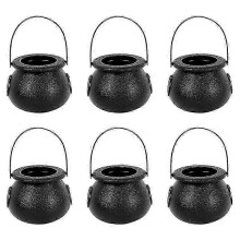 (As show, One size) Hot Mini Halloween Candy Bucket Witch Skeleton Jar Cauldron Holder Trick Or Treat Jar Halloween Party Decoration Props Toy 6 Pcs